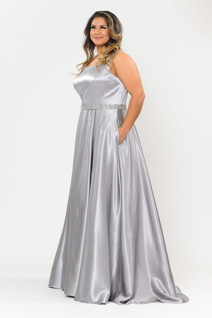 plus size silver dress
